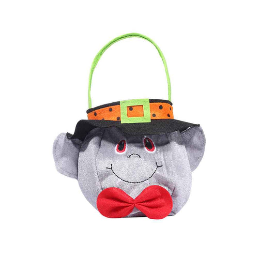Halloween Candy Tote Bag – Cute Pumpkin Witch Black Cat Vampire Trick-or-Treat Bag