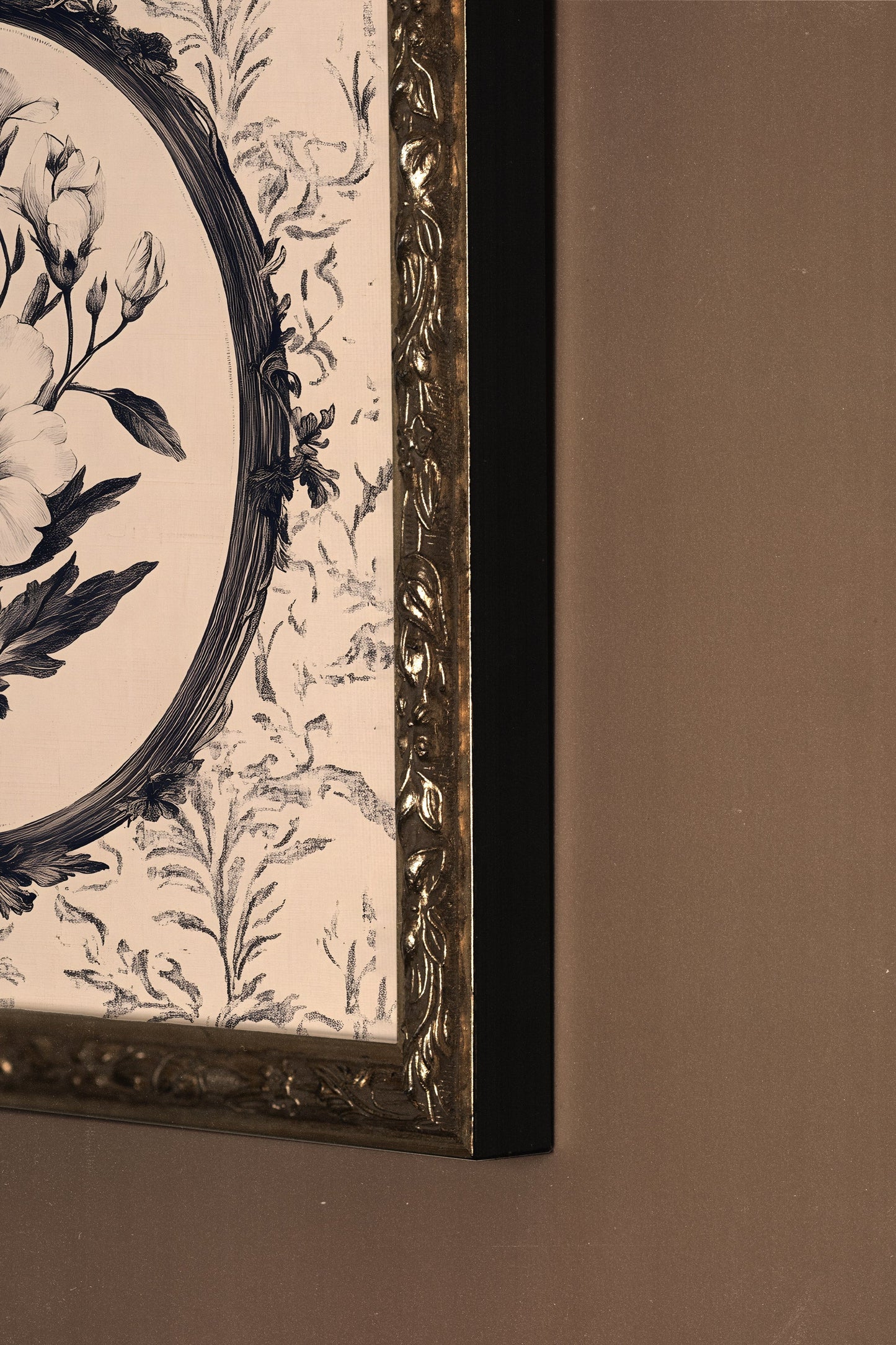 MÉMOIRE FLORALE, CADRE VINTAGE ARGENT