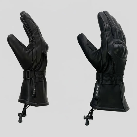 Open Road Men's Armored Gauntlet Leather Motorcycle Gloves