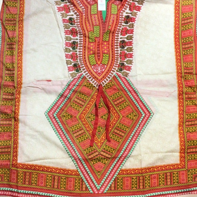 Red and Beige Printed Kaftan for Women