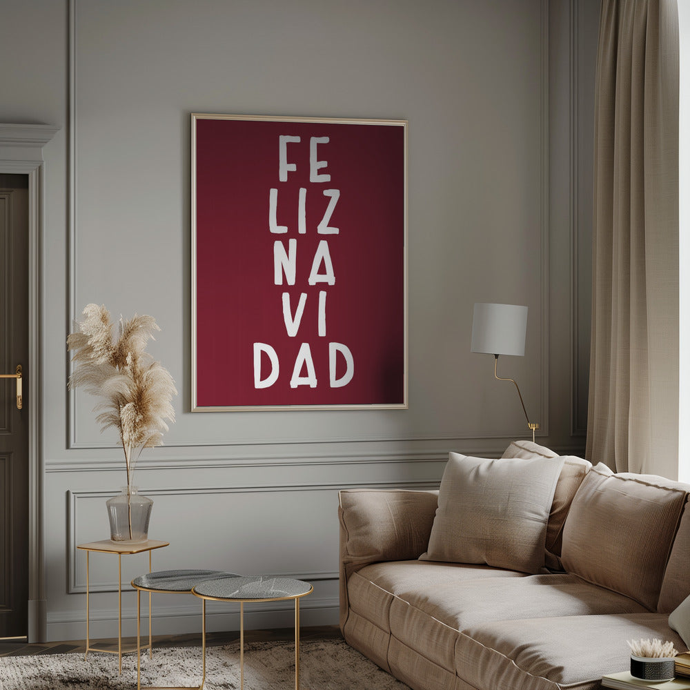 Wandkunst Simple Feliz Navidad Leinwandbild