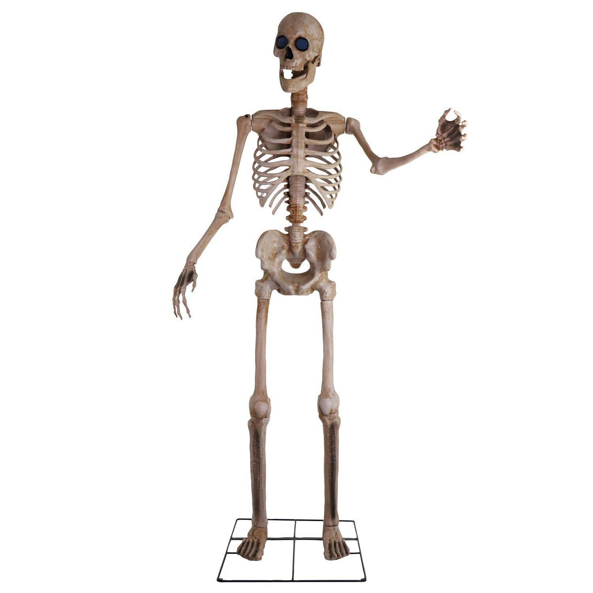 Haunted Hill Farm 8-Ft. Tall Bones McNeely The Towering Skeleton by SVI, Plug-in Motion-Activated Talking Scare Prop Animatronic for Indoor or Covered Outdoor Creepy Halloween Decoration