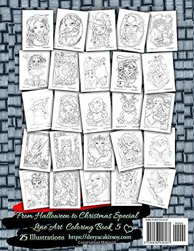 From Halloween to Christmas Special Line Art Coloring Book 5