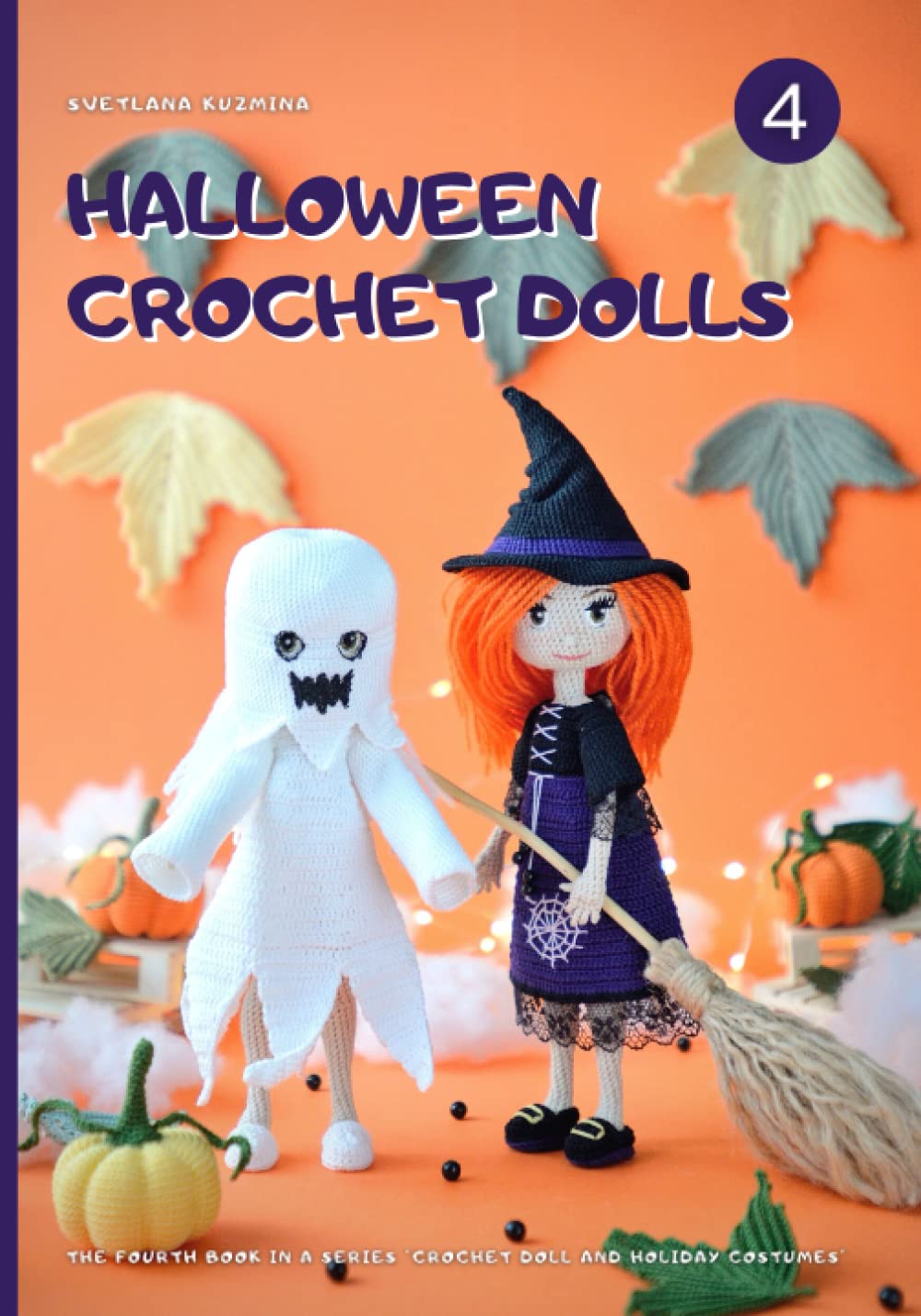 HALLOWEEN DOLLS: step by step instructions to crochet a realistic body with a wireframe inside, embroider a face, attach a hair and crochet two Halloween costumes.