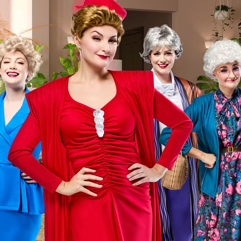 Rubies Women's Golden Girls Blanche Costume Set with Wig, Medium, TV Show Look Perfect for Halloween, Parties, and More