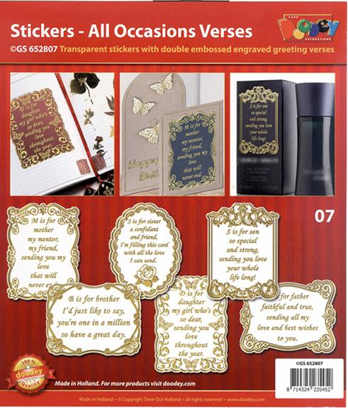 All Ocassions Stickers Assorted Gold/Silver