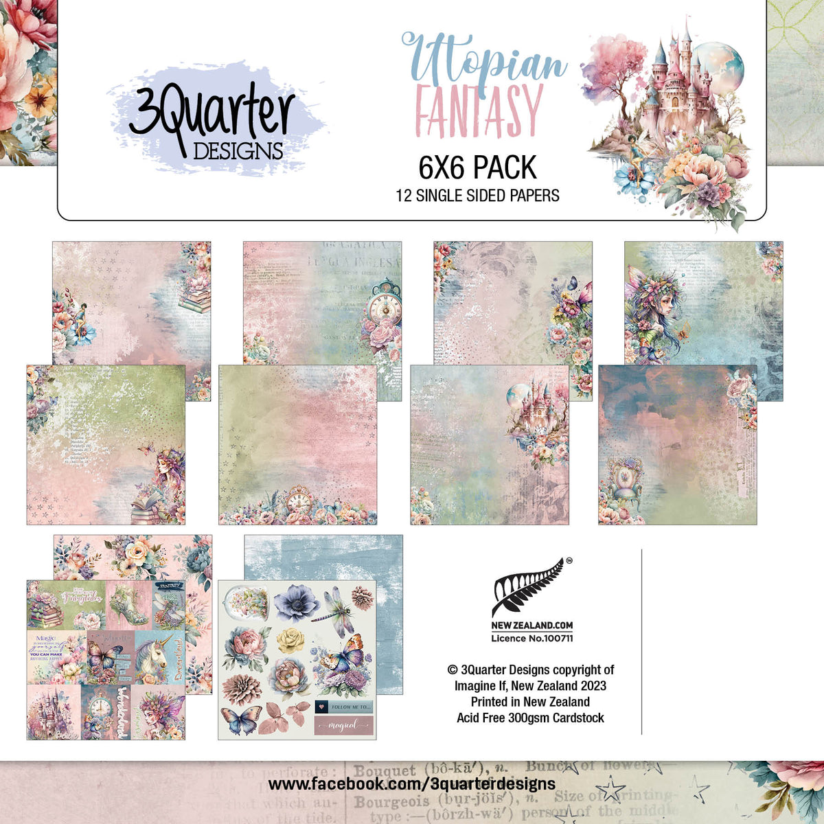 Utopian Fantasy Paper Pack 6" x 6"