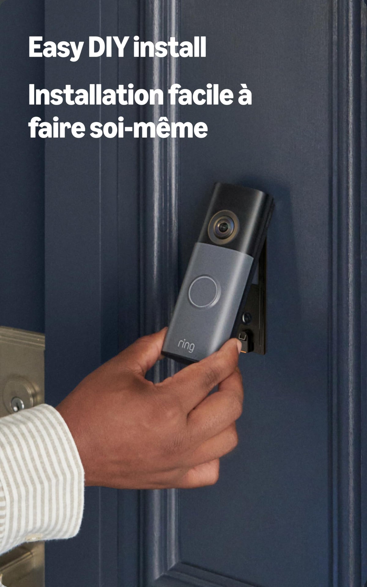 Ring Battery Doorbell (newest model), Retinal 2K with wide-angle video, up to 6x Enhanced Zoom, Two-Way Talk, and Built-In Battery, Speckled Gray 🍁 All In One Marketplace Canada