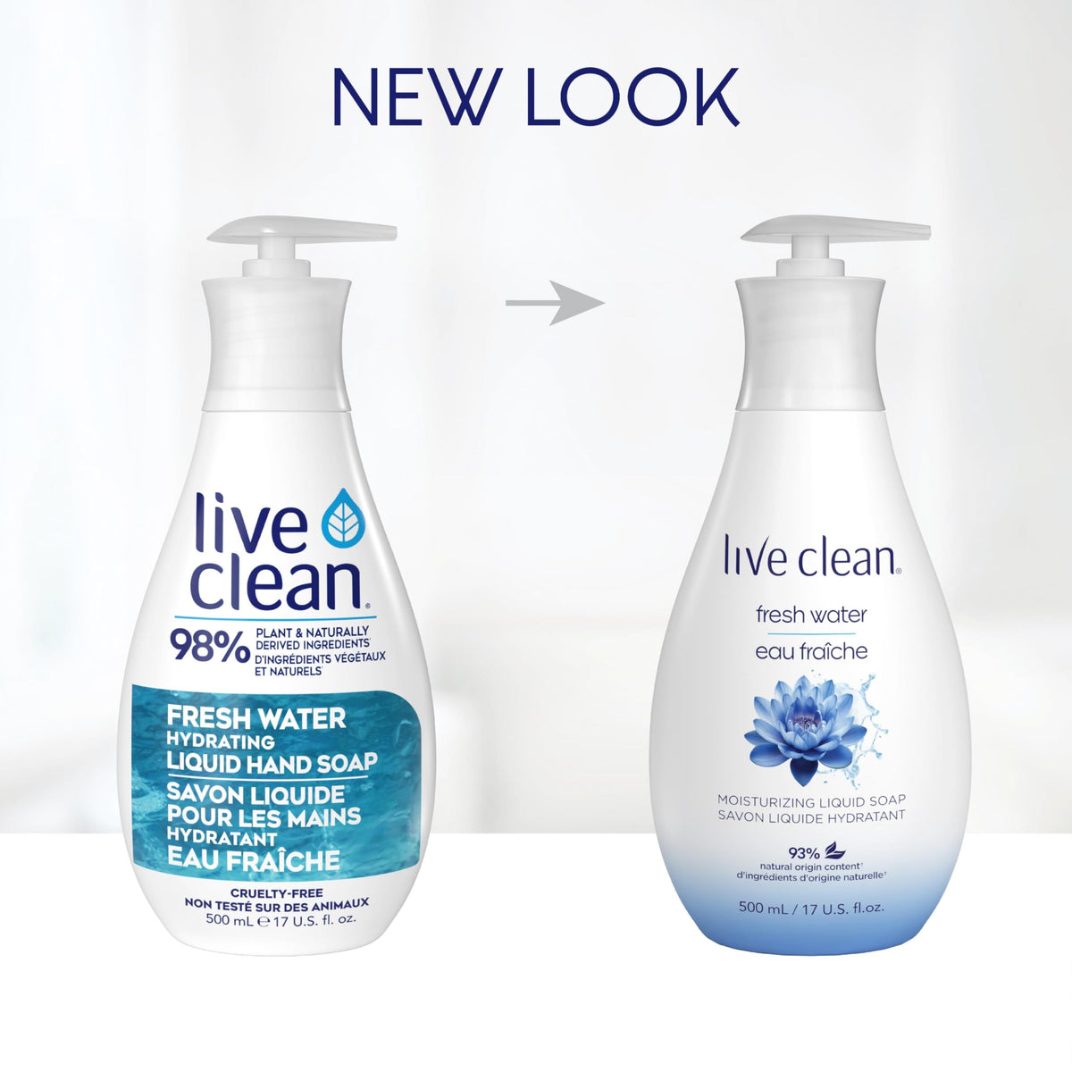 Live Clean Fresh Water Hydrating Liquid Hand Soap, 500 ml (Pack of 4)(Packaging may vary) đ All In One Marketplace Canada
