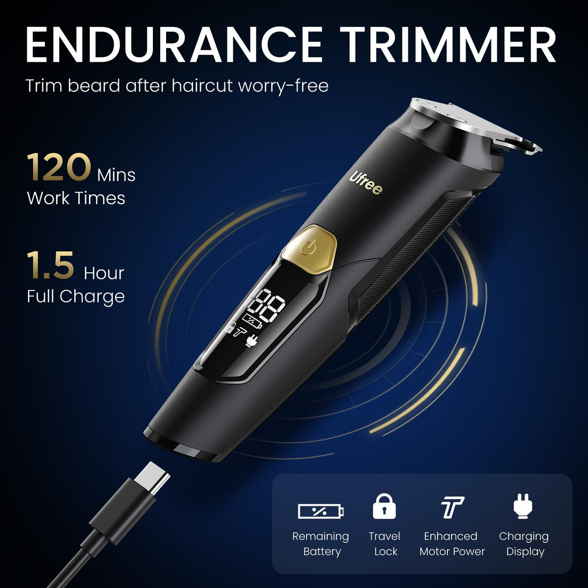 Ufree 3-in-1 Beard Trimmer for Men, Waterproof Electric Razor Shaver for Facial Hair, Rechargeable Hair Trimmer Clippers Grooming Kit, Gifts for Husband Father ๐ All In One Marketplace Canada