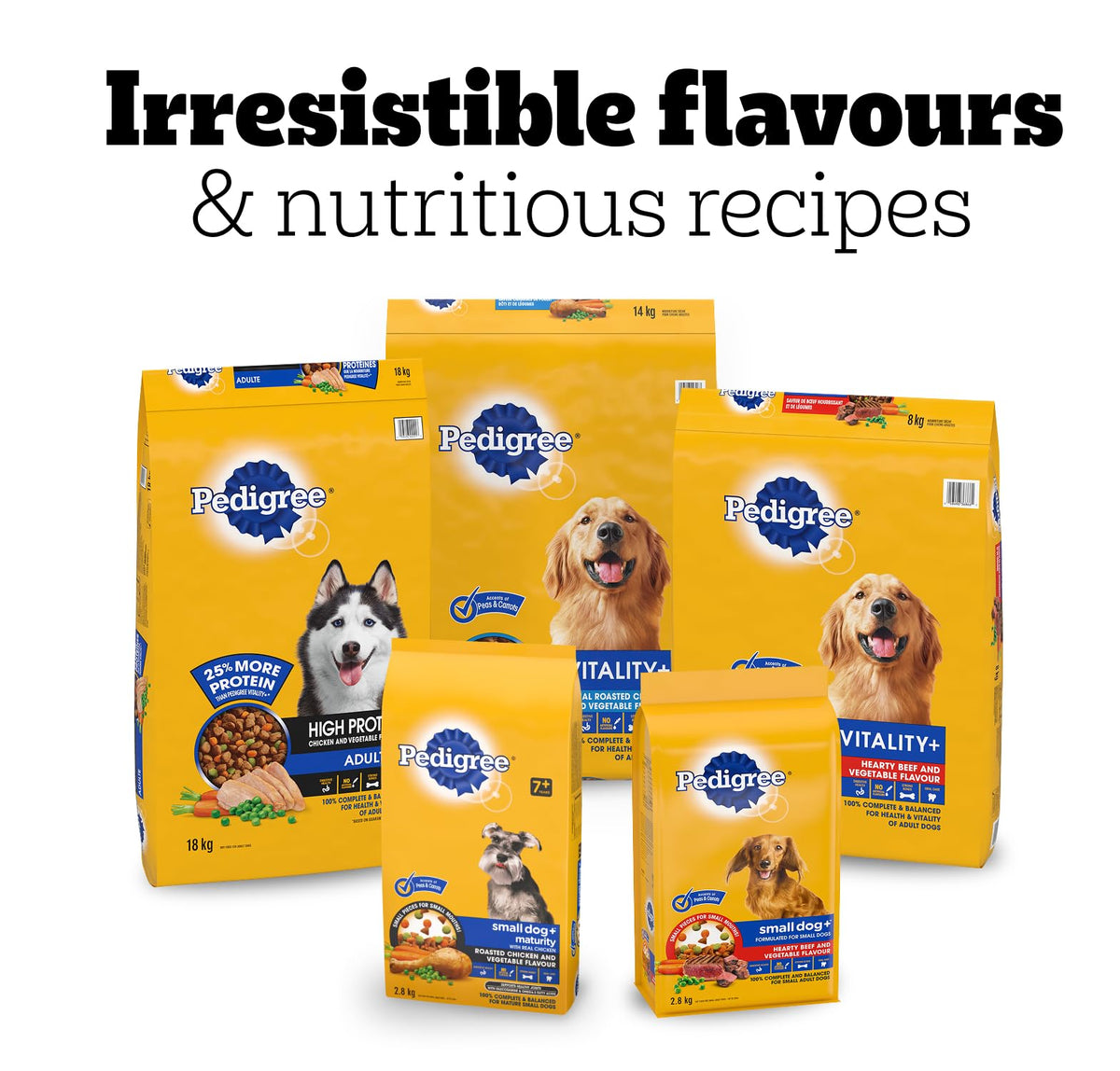 PEDIGREE Vitality+ Dry Food for Adult Dogs, Hearty Beef & Vegetable Flavour, 20kg Bag 🍁 All In One Marketplace Canada