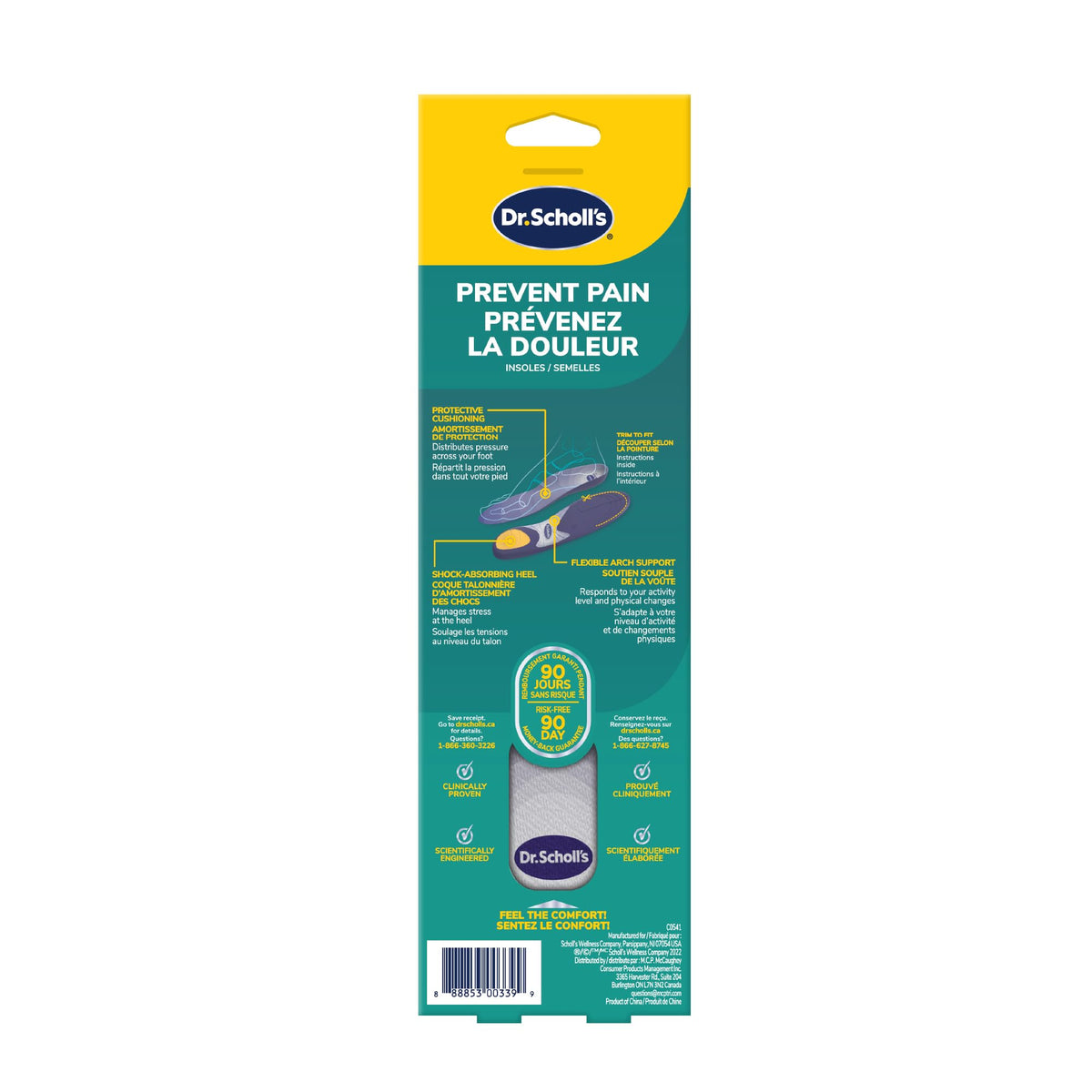 Dr. Scholl's Prevent Pain Protective Insoles, Protect Against Foot, Knee, Lower Back Pain, Promote Foot Health & Wellness, Trim to Fit Insert, Women Shoe Size 8-14, 1 Pair ๐ All In One Marketplace Canada