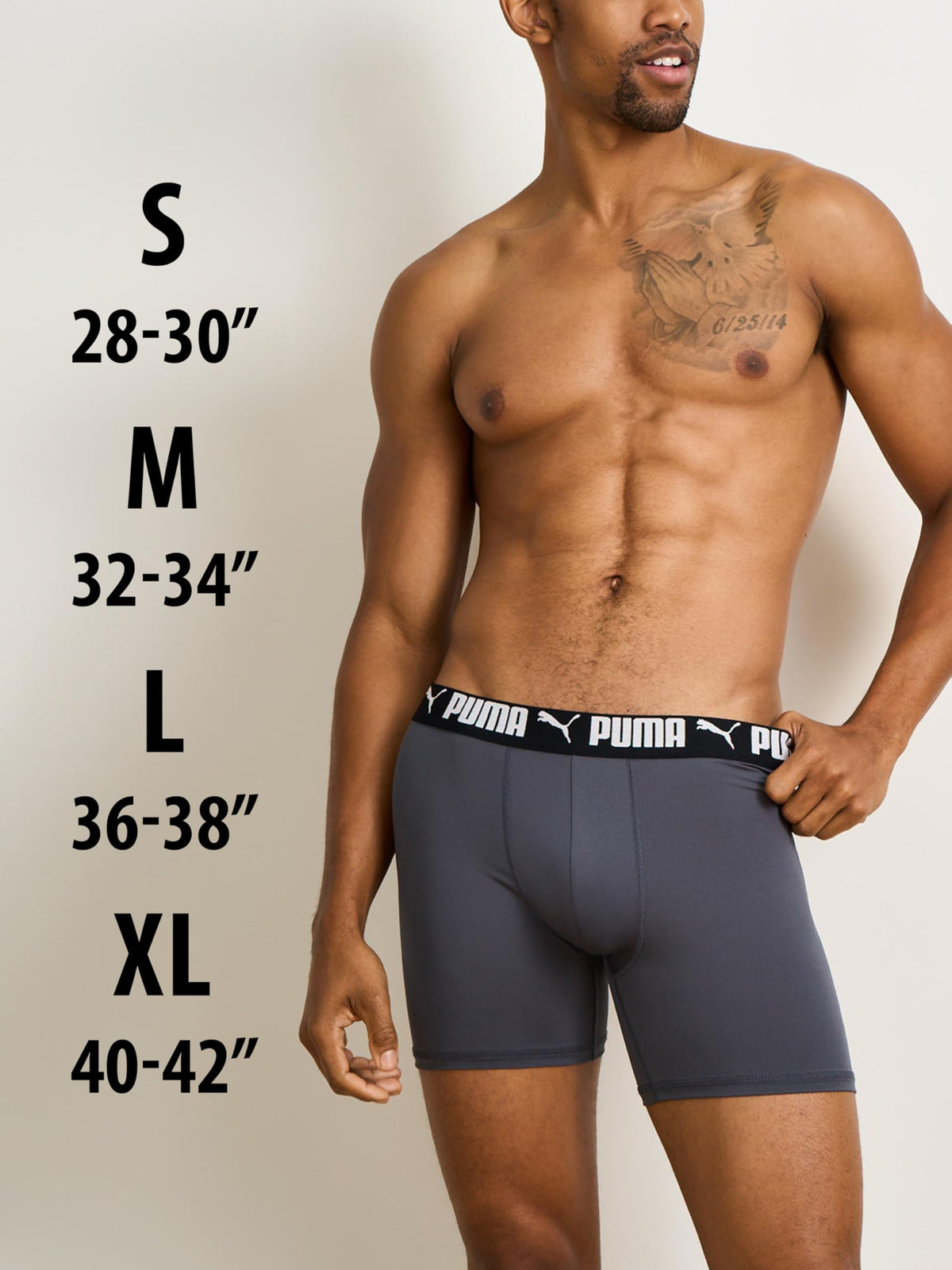 Puma Men's 4 Pack Active Stretch Boxer Briefs, Black, Large 🍁 All In One Marketplace Canada