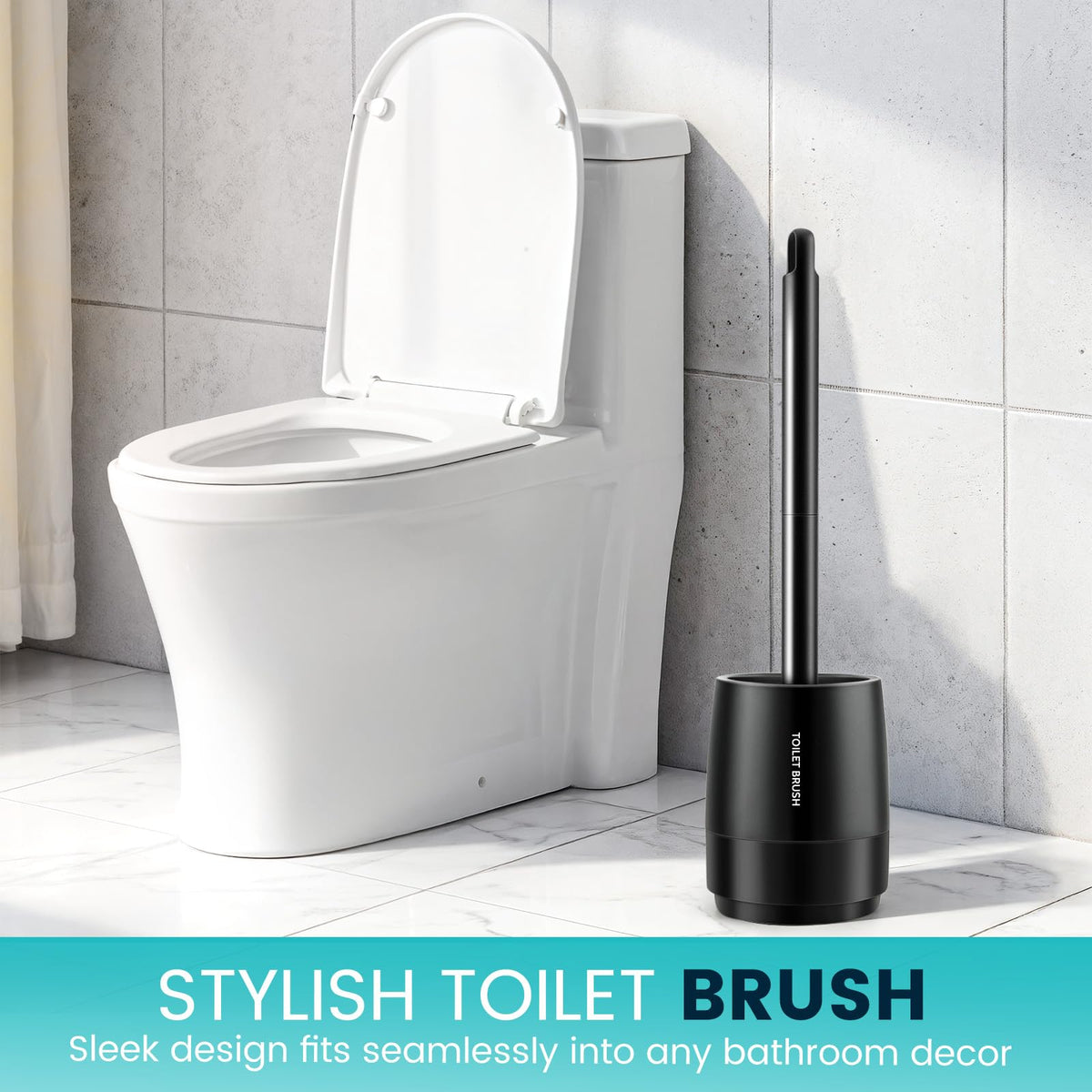 Toilet Brush Toilet Bowl Cleaner Brush and Holder with Dense Durable Scrubbing Bristles Black Toilet Scrubber for Bathroom Deep Cleaning 🍁 All In One Marketplace Canada