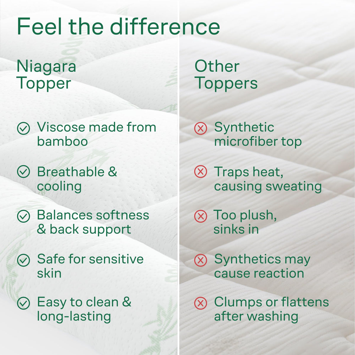 Bamboo Mattress Topper Queen RV Size - Thick Cooling Breathable Pillow Top Mattress Pad for Back Pain Relief - Deep Pocket Topper Fits 8-20 Inches (60x75 Inches, Green) 🍁 All In One Marketplace Canada