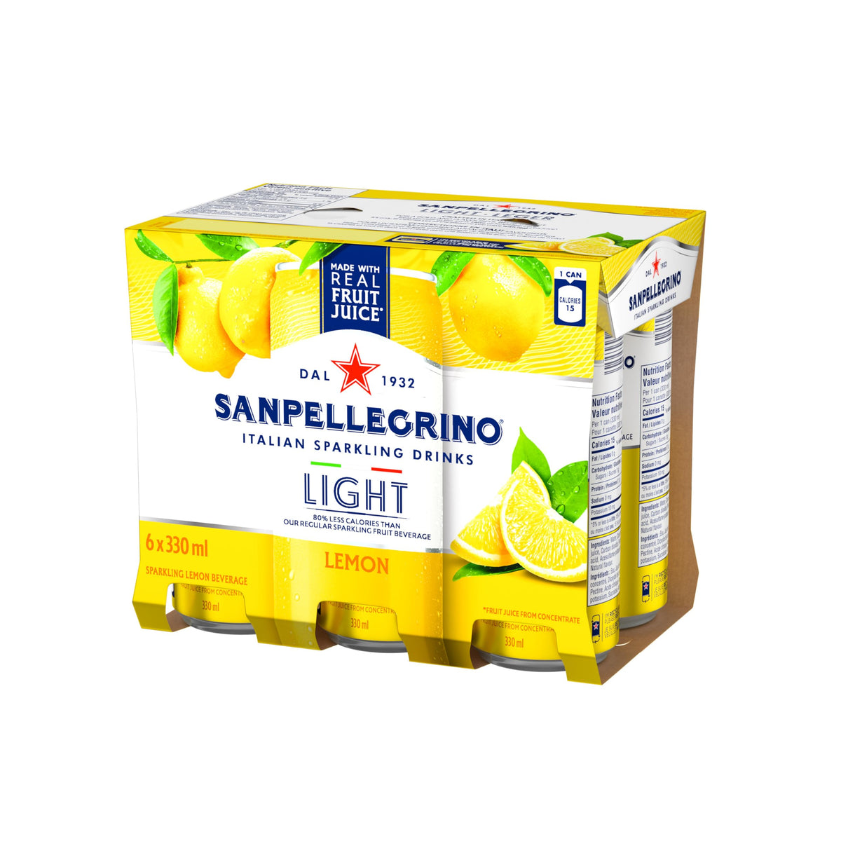 San Pellegrino Light Lemon, Sparkling Fruit Beverage, 24 x 330ml đ All In One Marketplace Canada