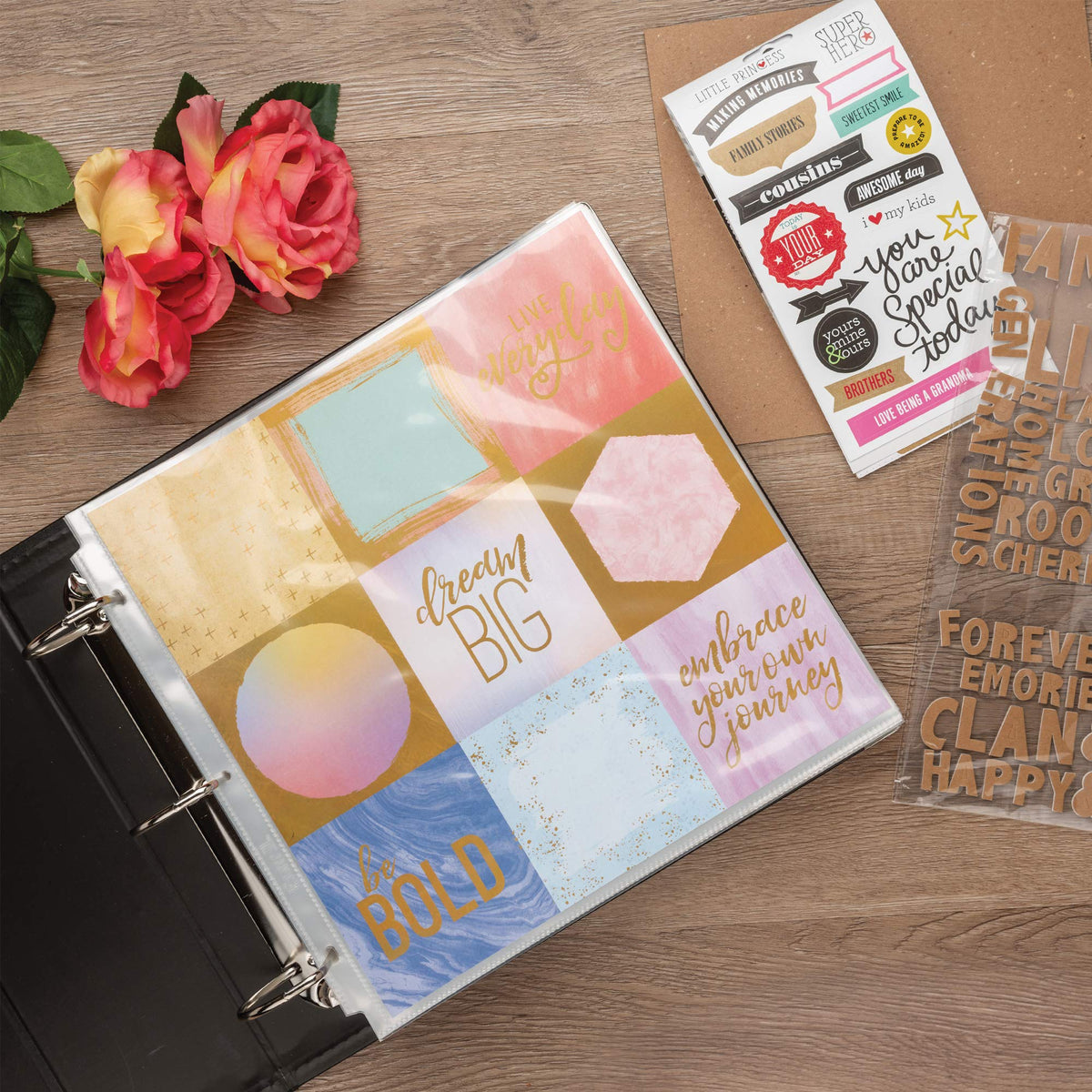 Samsill Scrapbook Refill Pages 12x12 Inch, 50 Pack, Fits 3 Ring Scrapbook Binders and 12x12 Photo Albums, Top-Loading, Heavy-Duty, Holds 2 Pages, Super Clear