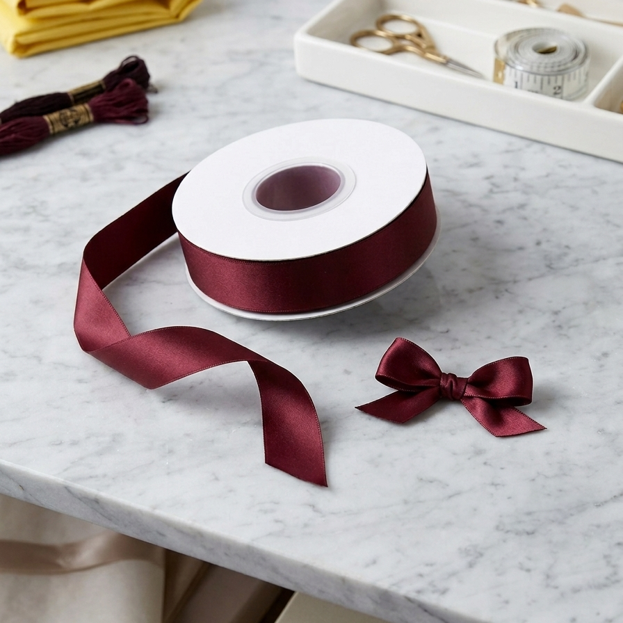 30 Meter Double Face Burgundy #777 Ribbon Roll