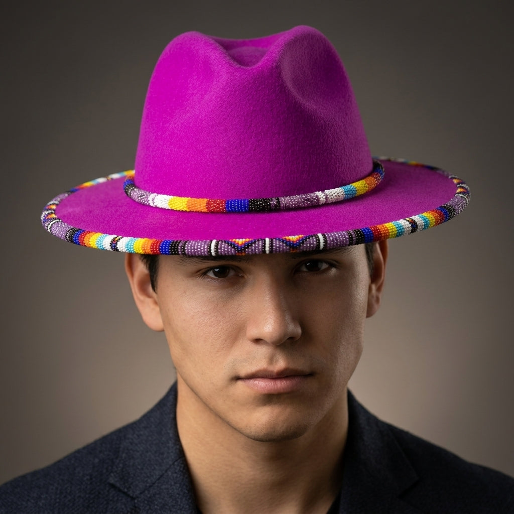 Size-62 Handmade Beaded Hat