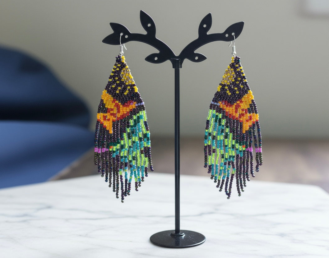 Purple Sky Dancer Beaded Earrings
