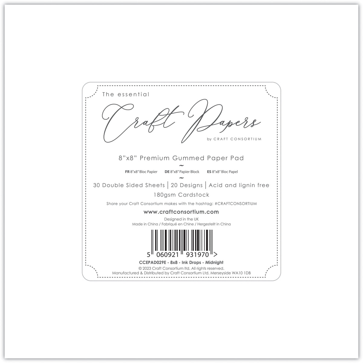 Craft Consortium - Ink Drops - Midnight - 8x8