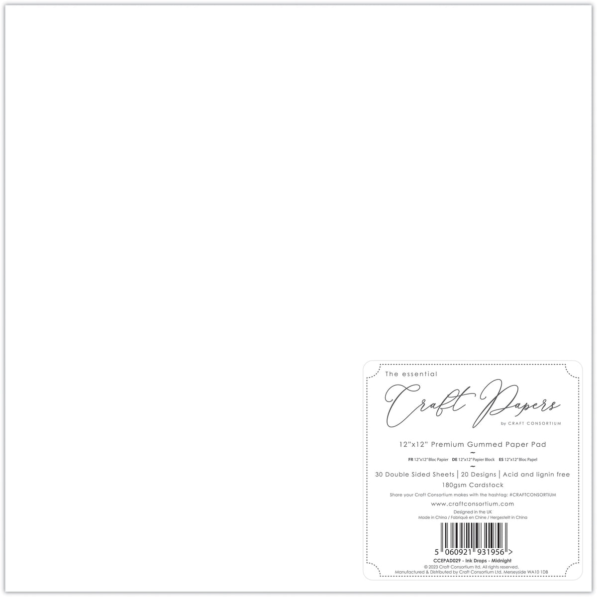 Craft Consortium - Ink Drops - Midnight - 12x12