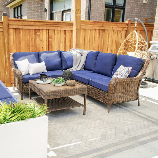 Cambridge 4-Piece Sectional Set With Coffee Table - AURABAGS SHOP
