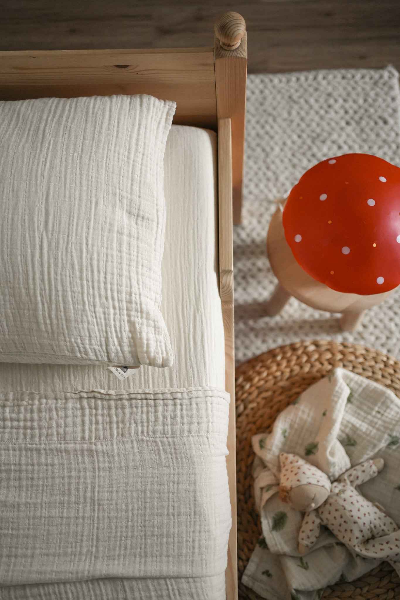 Organic Cotton Muslin Twin Sheet Set – 3 Pieces - Ivory