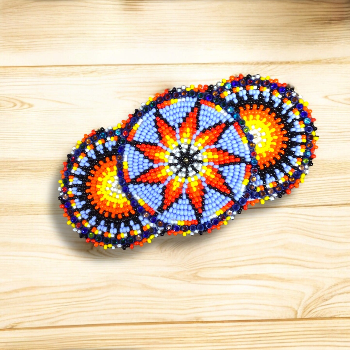Light Blue Native American Beaded Barrettes