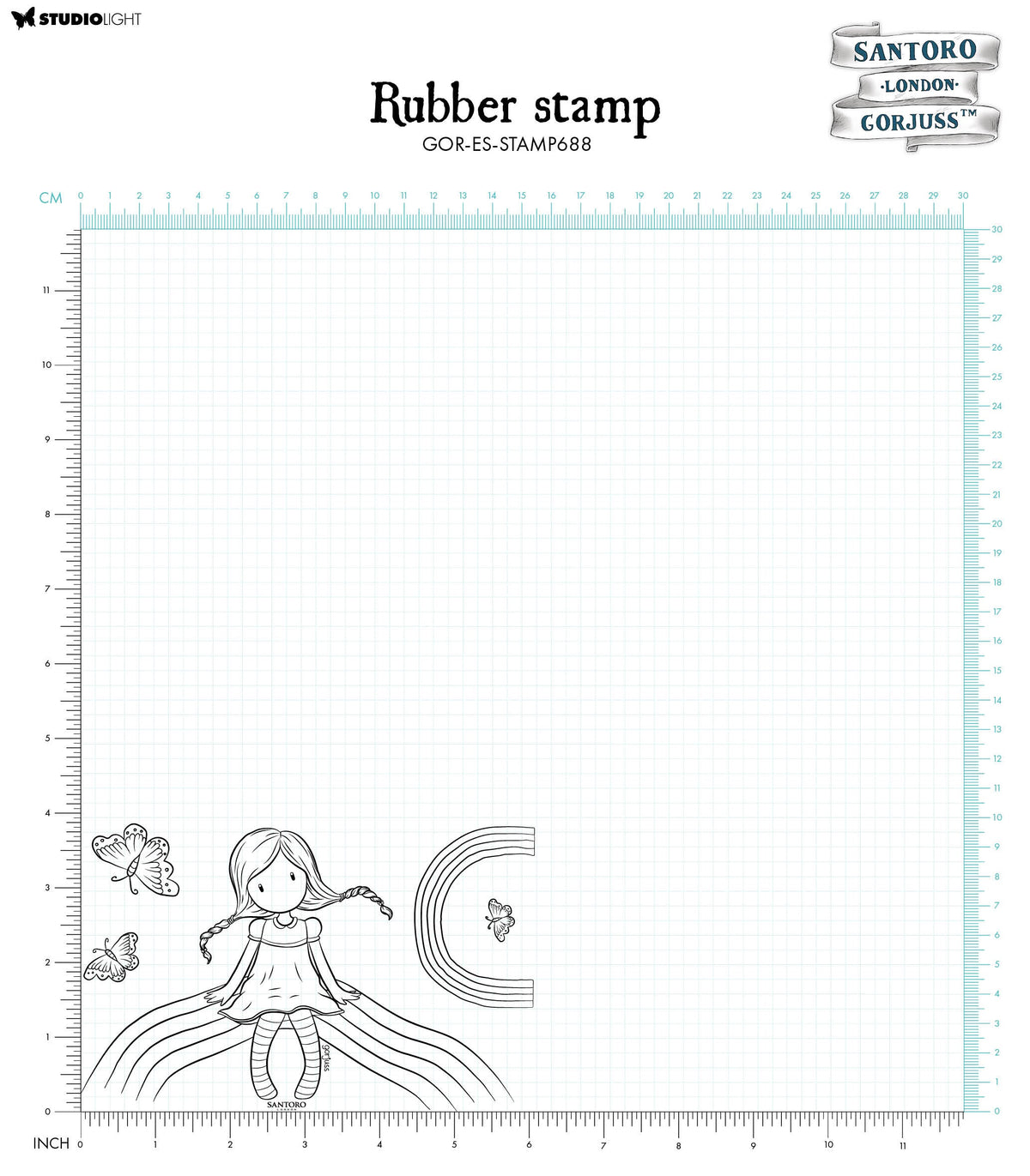 SAN Cling Stamp Rainbow Heaven Gorjuss Essentials 5 PC