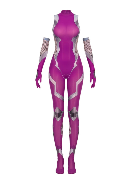 Cyber-Fantasy 10D Ultra-Sheer Bodystocking – Anime Inspired Digital Print