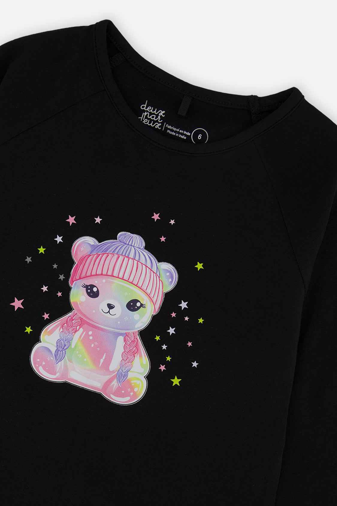 Raglan Organic Cotton T-Shirt Black