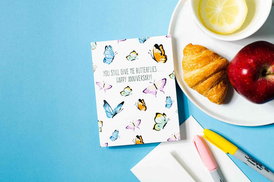 You Still Give Me Butterflies . . . Happy Anniversary - Greeting Card