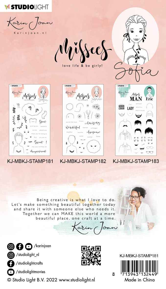 KJ Clear Stamp Sophia Missees 110x154x3mm 37 PC nr.181