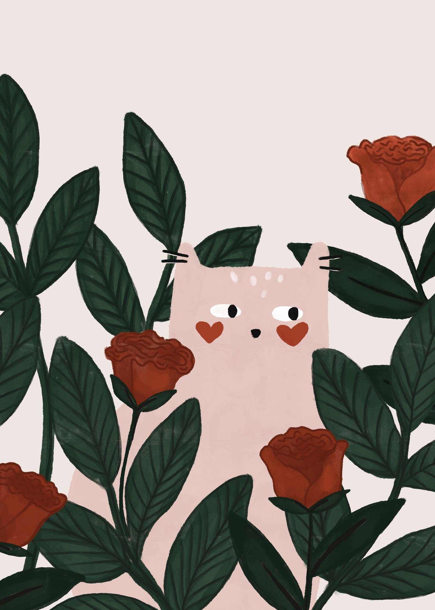 Lovey Dovey Cat Art Print