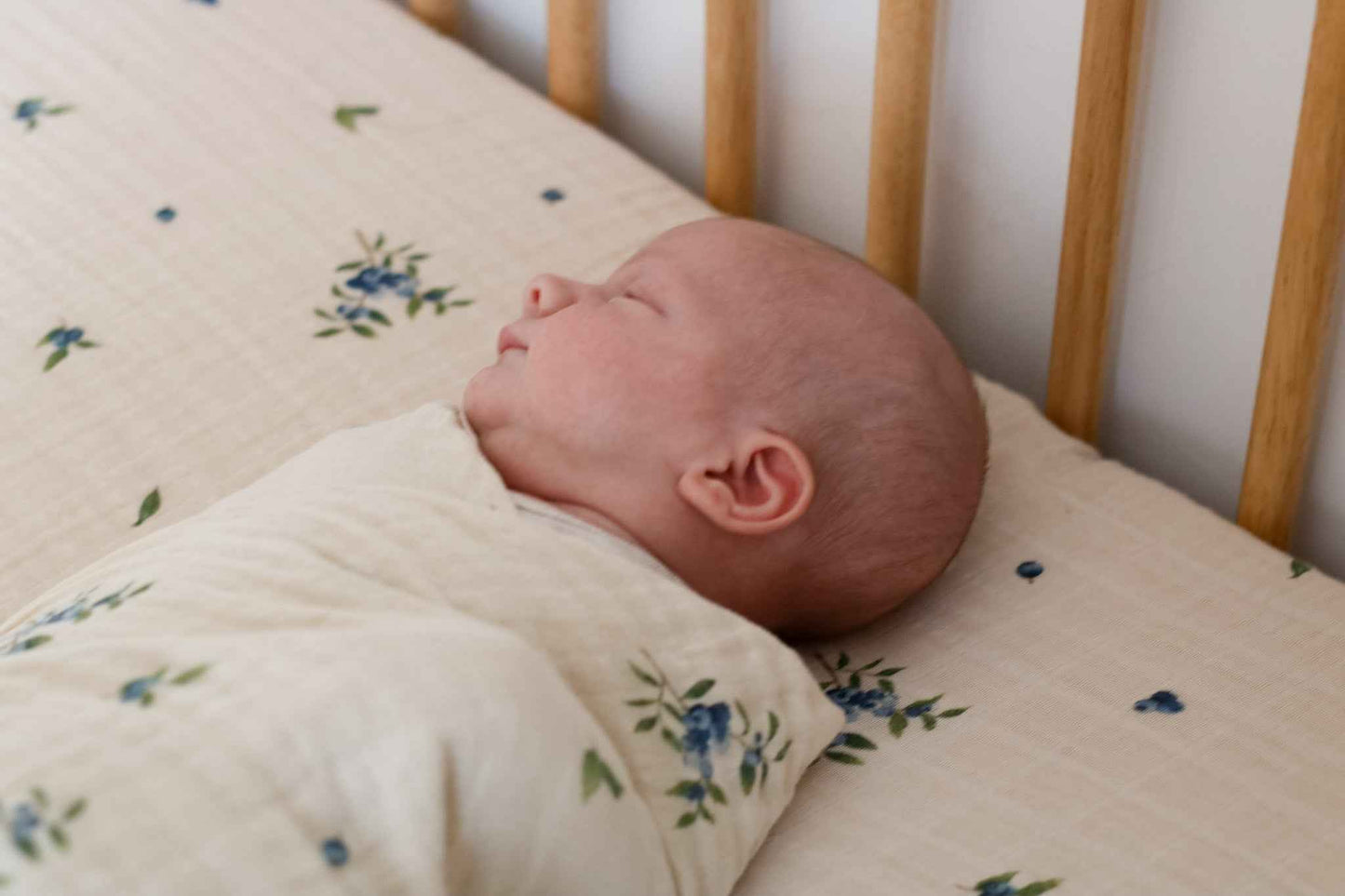 Organic Cotton Muslin Swaddle Blanket - Blueberry