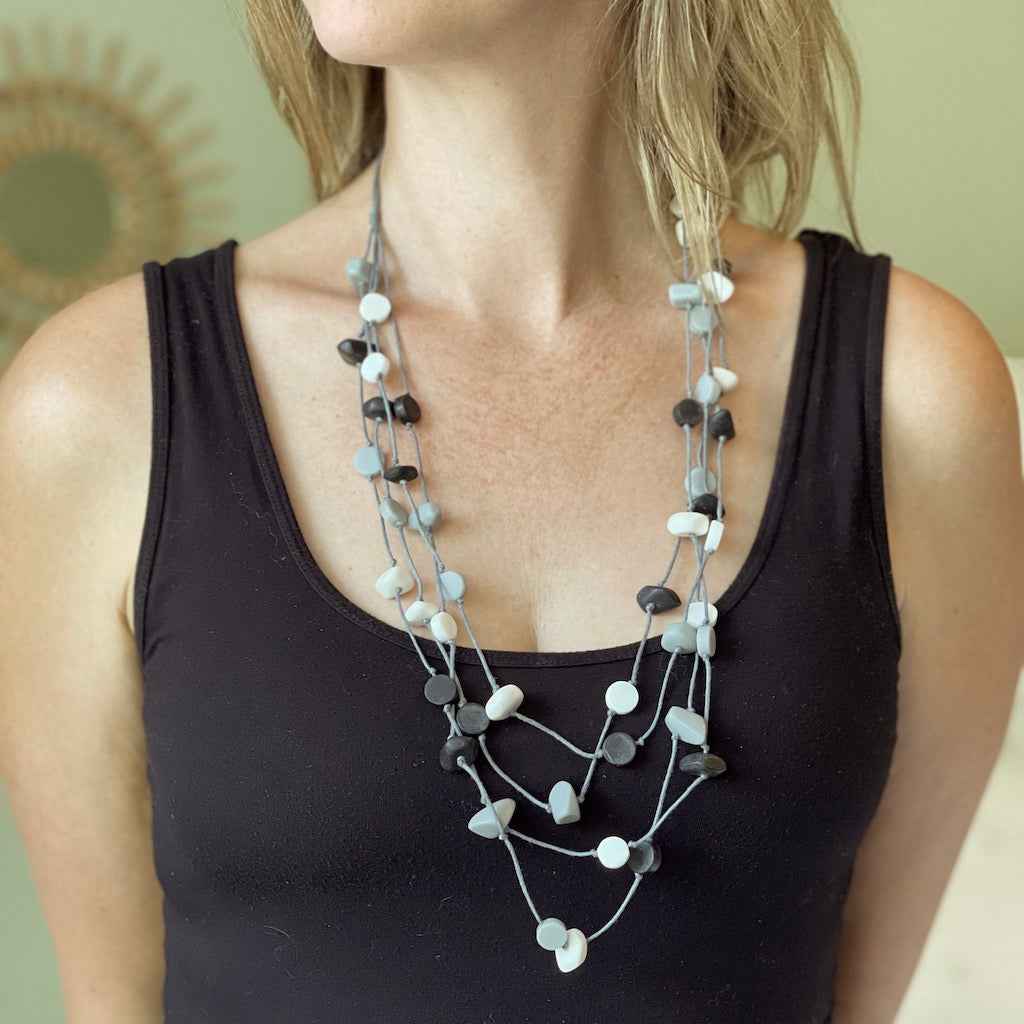 Resin Nugget & Disc Necklace