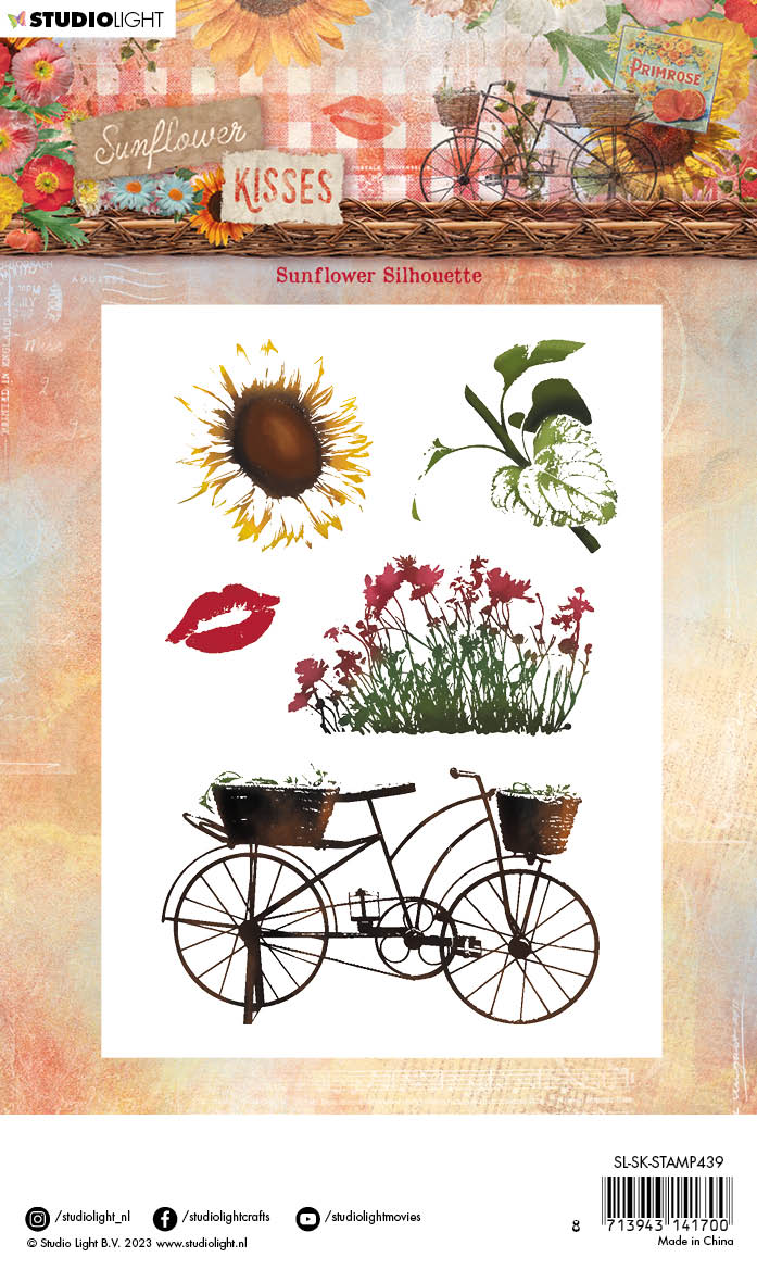 SL Clear Stamp Sunflower Silhouette Sunflower Kisses 89x135x3mm 5 PC nr.439