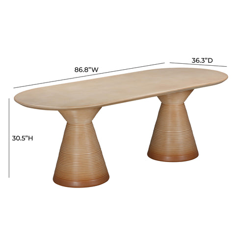 Tideway 87" Indoor/Outdoor Oval Dining Table - Terracotta