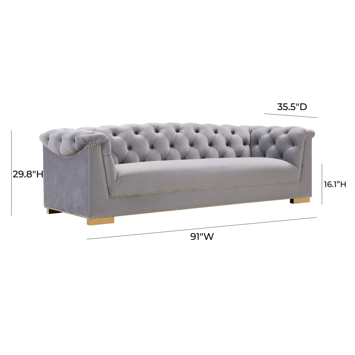 Tulcea Luxury Velvet Tufted Sofa - Multiple Colors Available