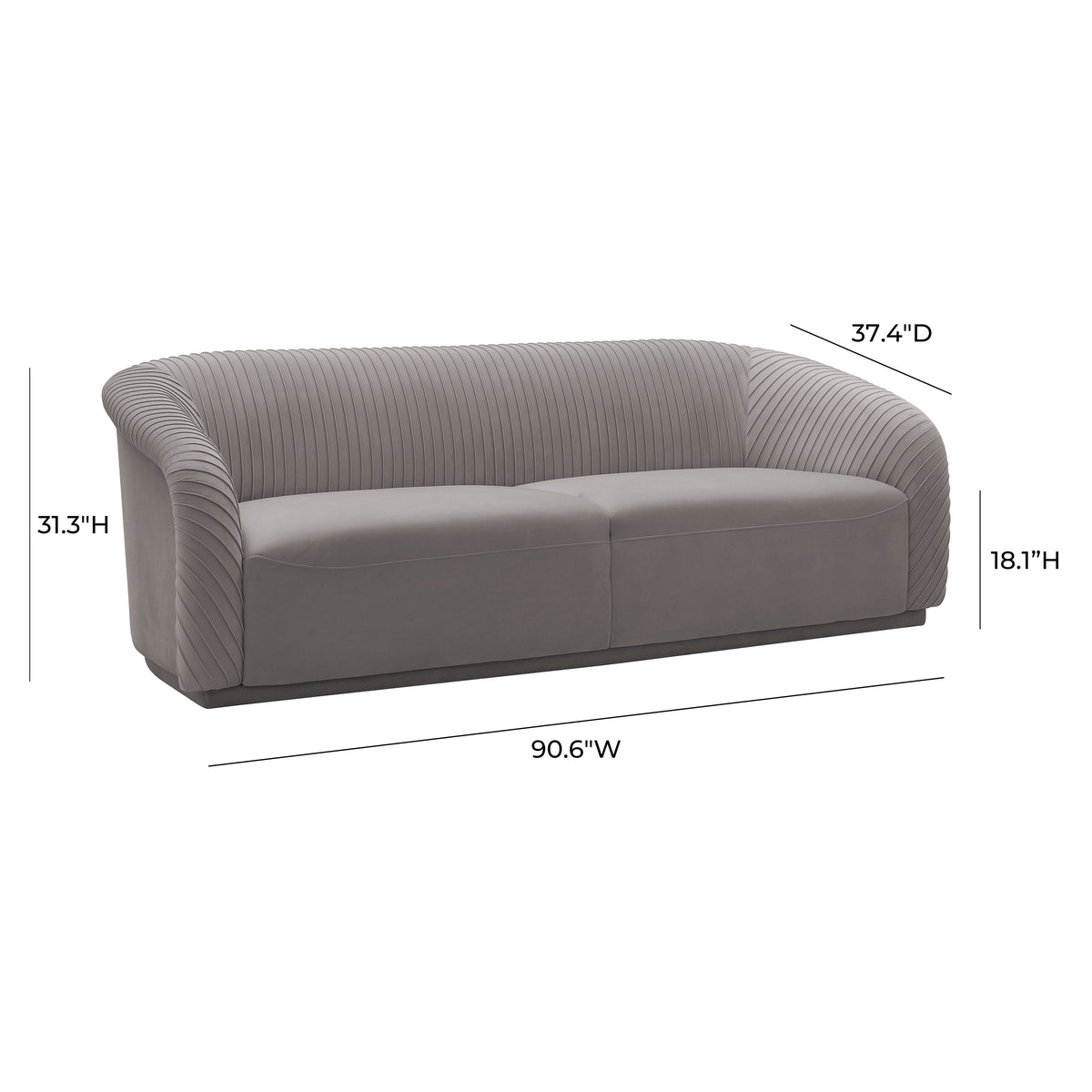 Marcela Luxury Velvet Pleated Sofa - Multiple Colors Available
