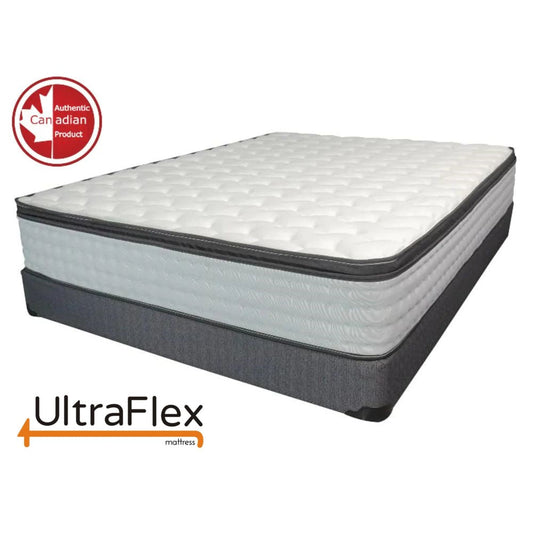 UltraFlex® LUSH 12" Mattress and BoxSpring Set Orthopedic Eurotop Pocket Coil Premium Foam Encased, Eco-friendly Hybrid Mattress (Made in Canada)
