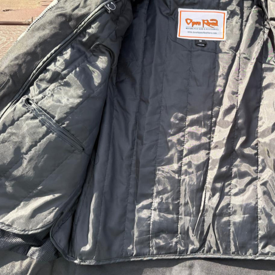 Men's Textile Motorcycle Jacket. Protective Armor, Reflective Strips & Multiple Pockets