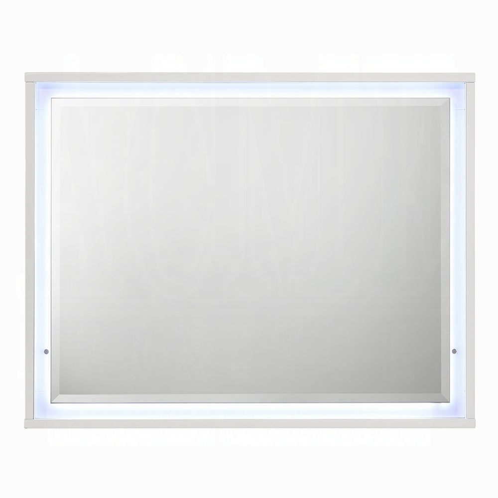 Pearl High Gloss LED Dresser Mirror - White