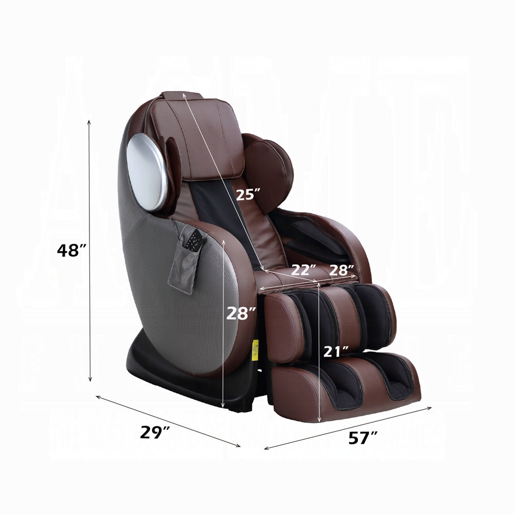Maalish Power Recliner w/Lift, Heating & Massage - Chocolate