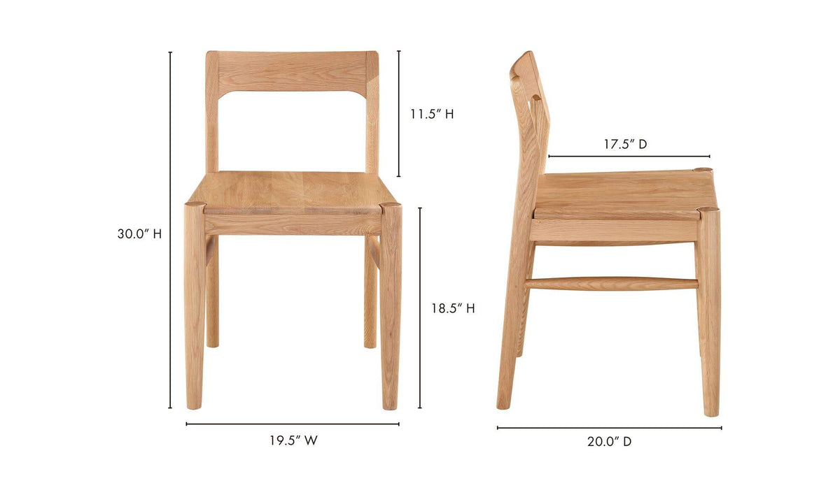 Otis Dining Chair Natural Oak Set of Two