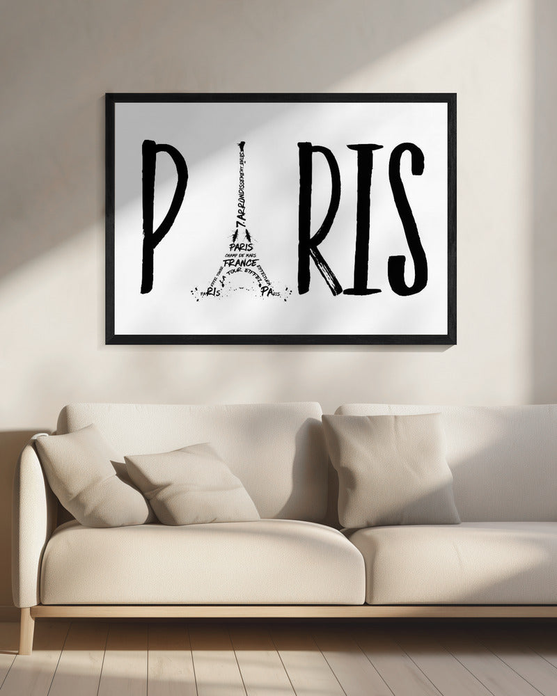 Wandbild PARIS Typografie