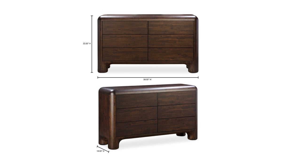 Riordan 6 Drawer Dresser Dark Brown