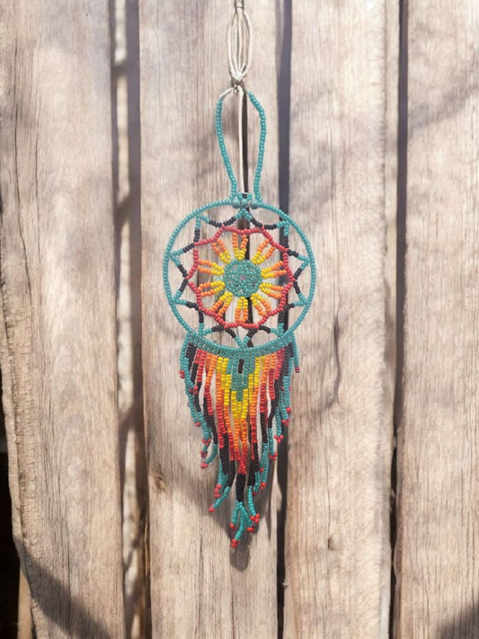 Turquoise ,Celestial Beaded Handmade Dreamcatcher