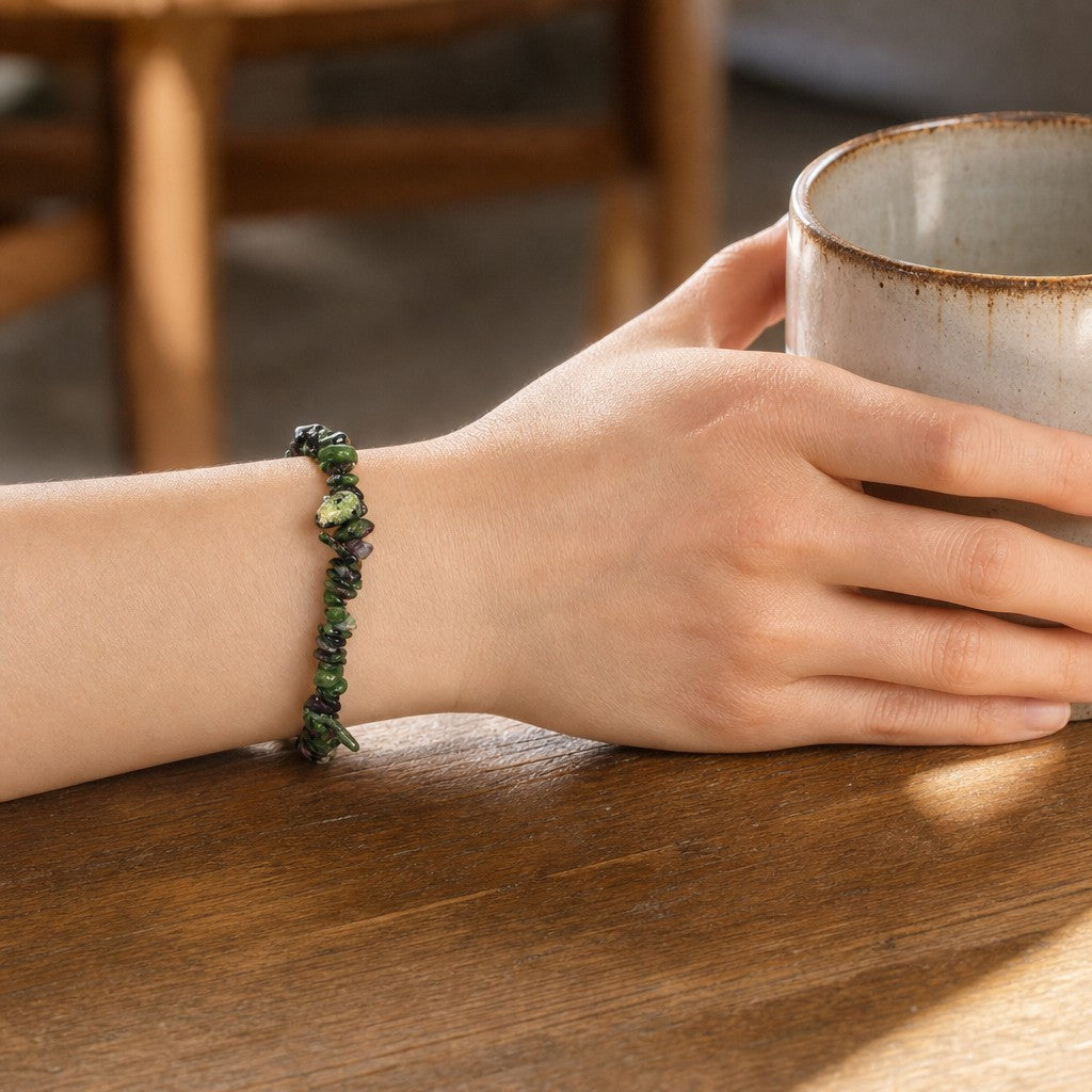 Ruby Zoisite Chip Bracelet